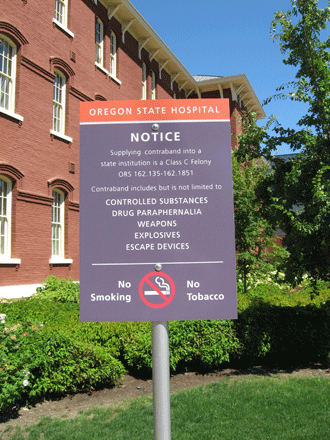 Warning Sign at the Asylum