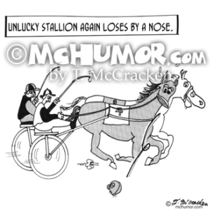 3123 Horse Racing Cartoon